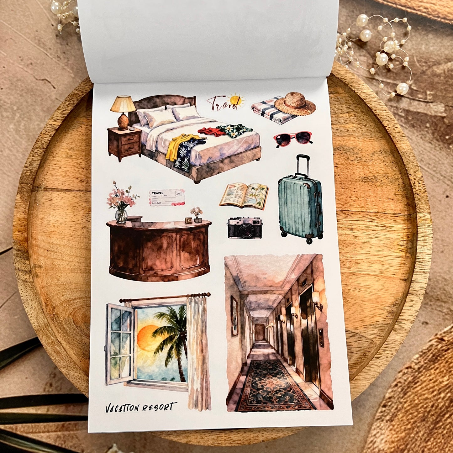 20 Sheets Vacation Trip Holiday Sticker Book for Scrapbooking