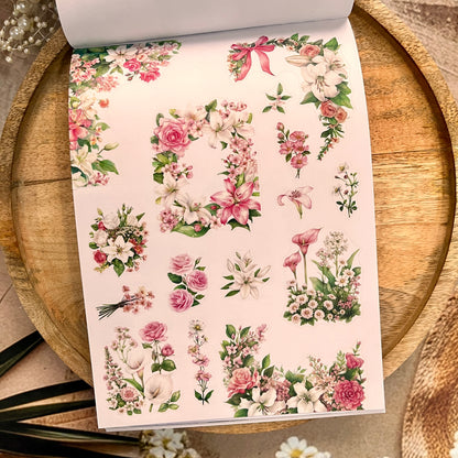 20 Sheets Nestled In Brown Sticker Book for Scrapbooking