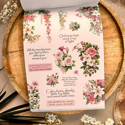 20 Sheets Nestled In Brown Sticker Book for Scrapbooking