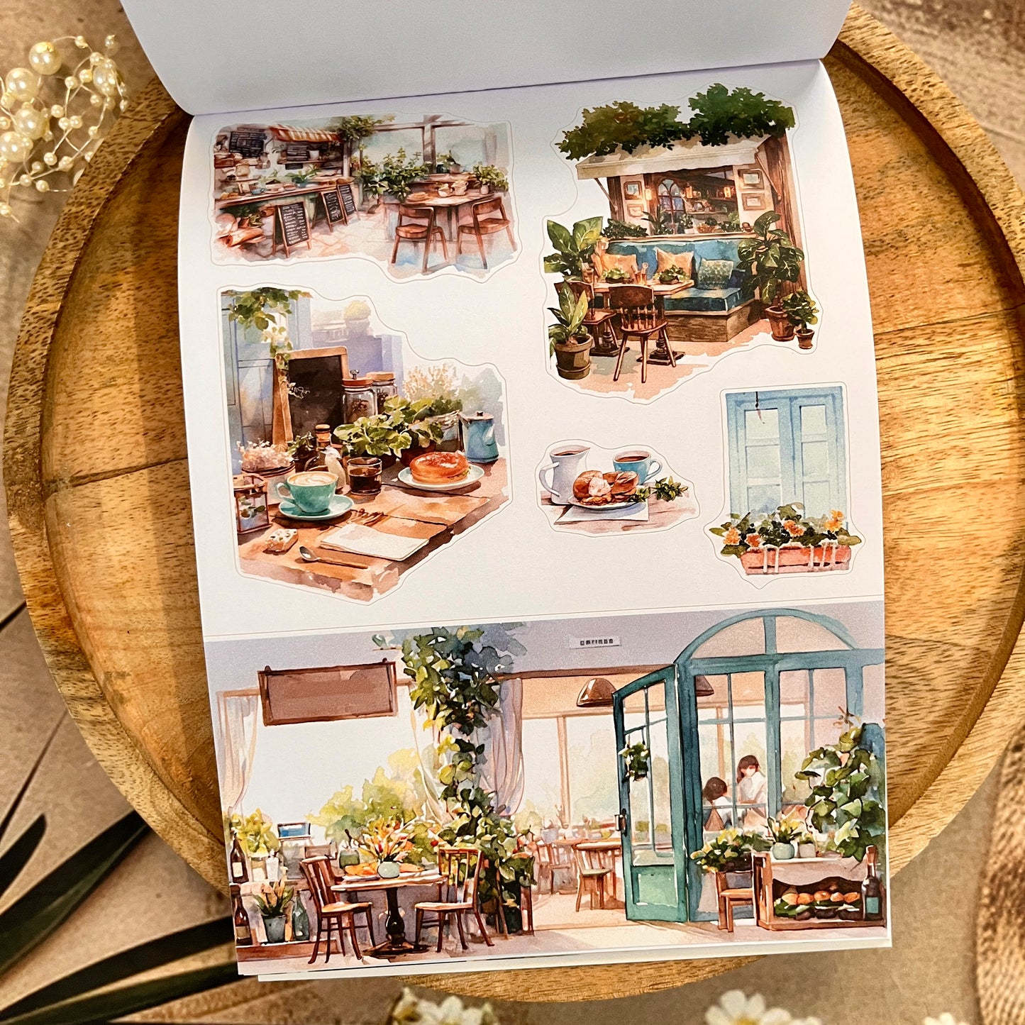 20 Sheets Nestled In Brown Sticker Book for Scrapbooking