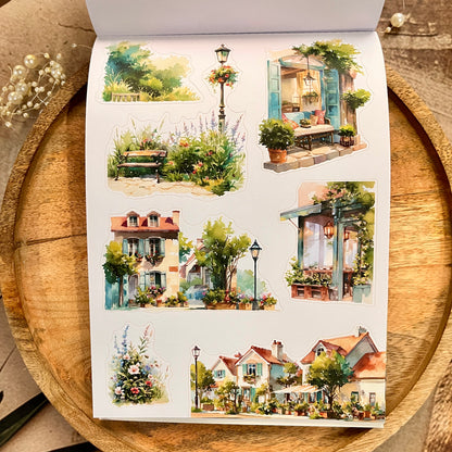20 Sheets Nestled In Brown Sticker Book for Scrapbooking