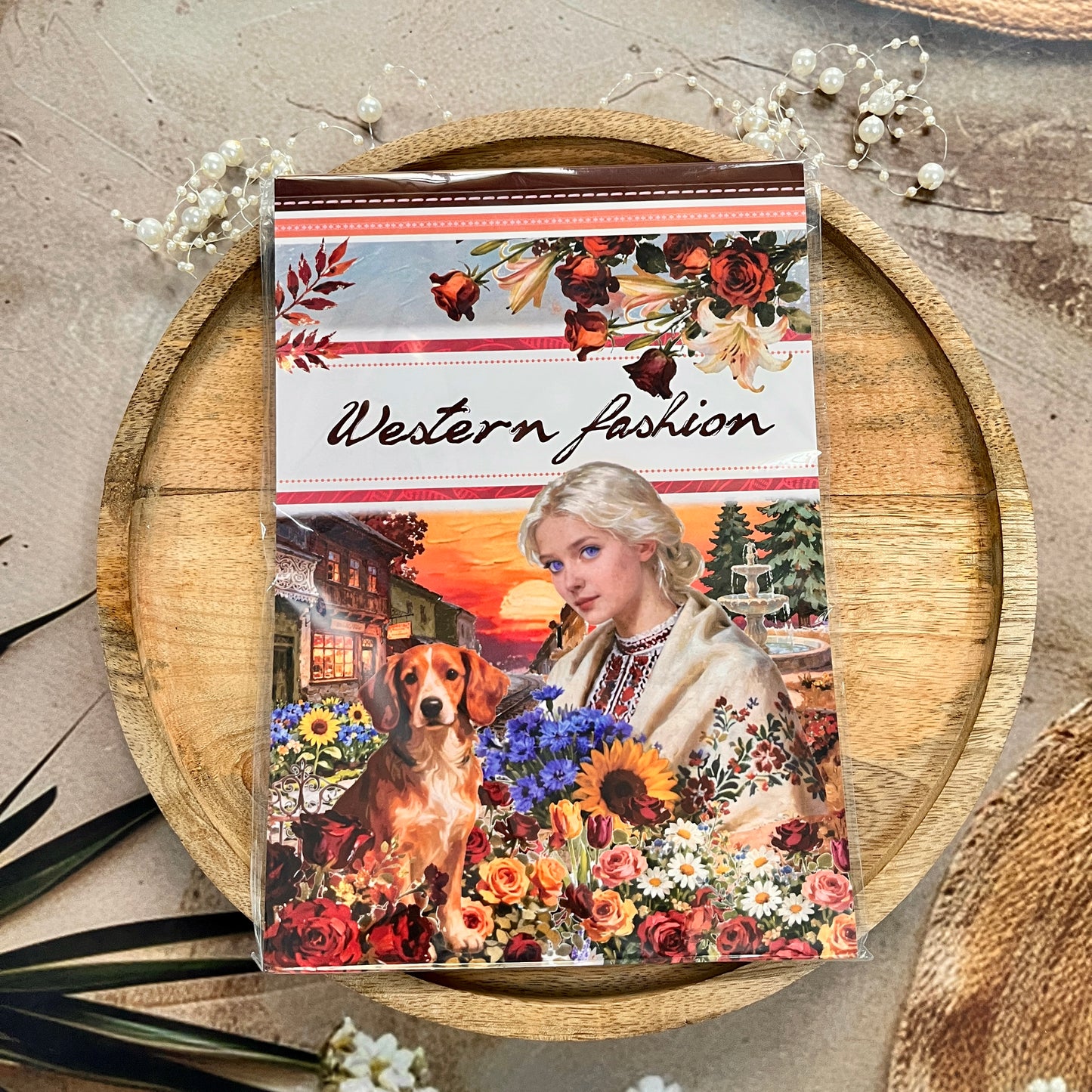 20 Sheets Western Fashion Sticker Book for Scrapbooking