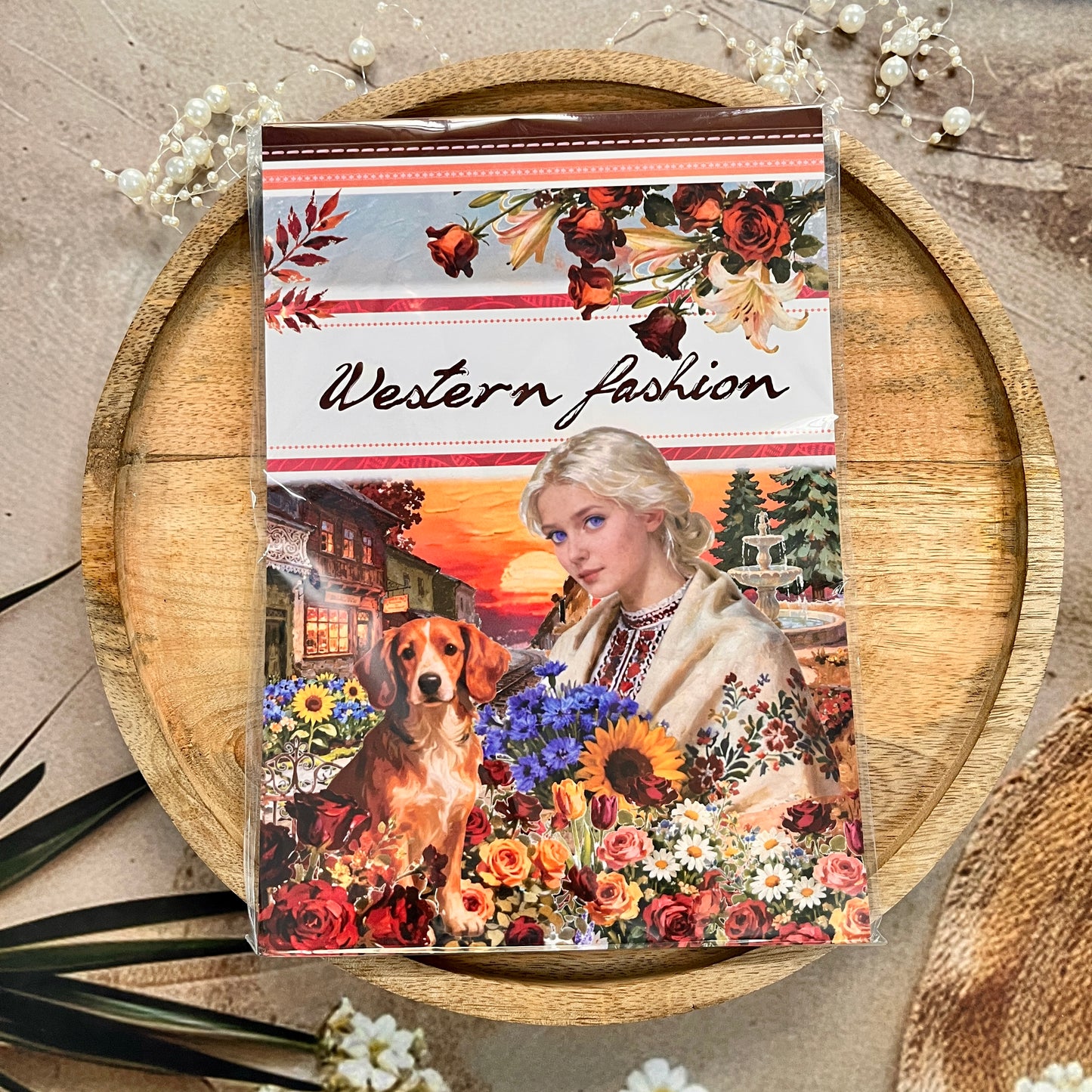 20 Sheets Western Fashion Sticker Book for Scrapbooking
