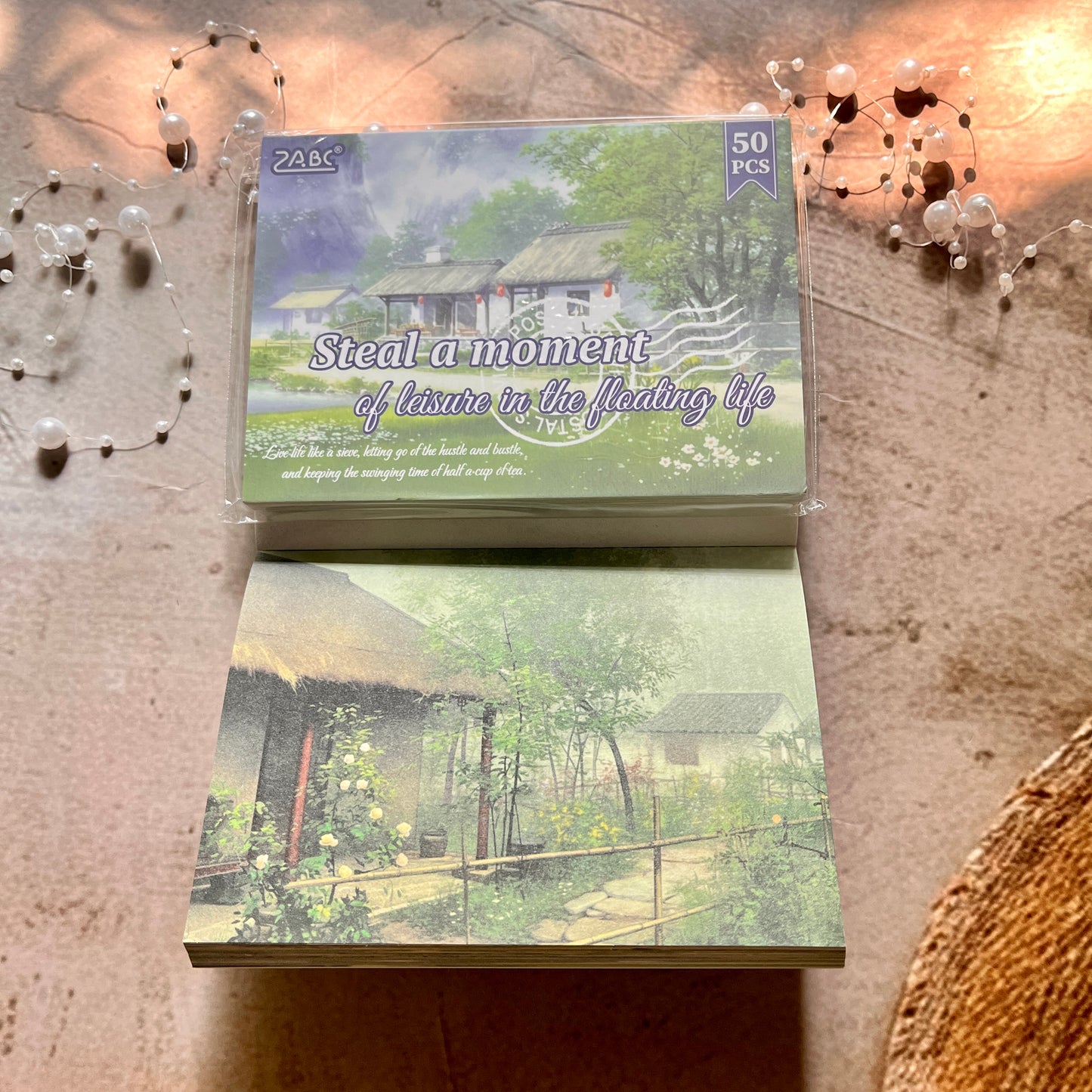 50 Sheets Four Seasons Scenic Notes Non Adhesive Retro Craft Paper