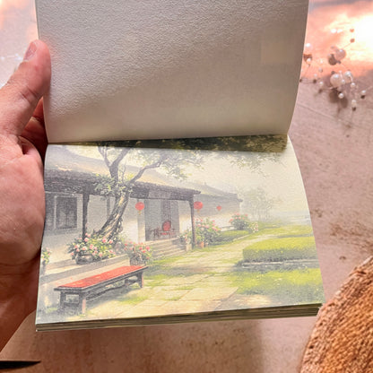 50 Sheets Four Seasons Scenic Notes Non Adhesive Retro Craft Paper