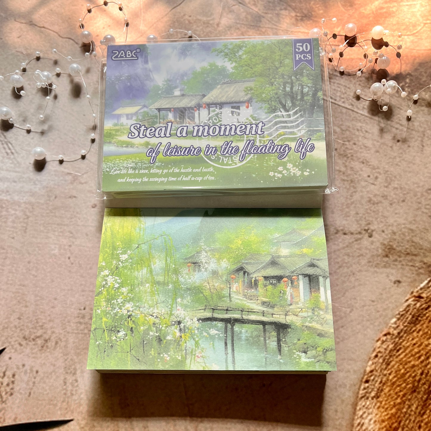 50 Sheets Four Seasons Scenic Notes Non Adhesive Retro Craft Paper