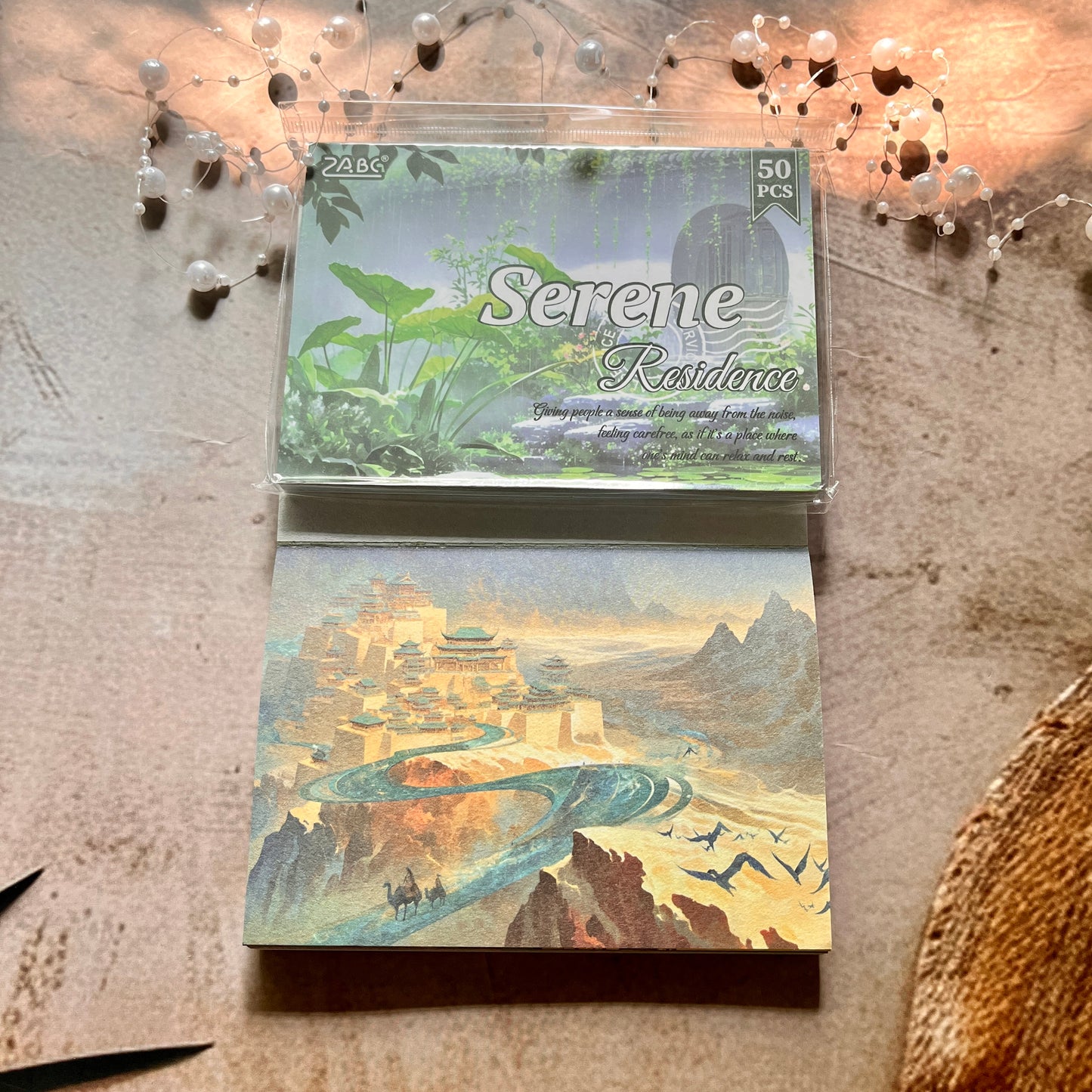 50 Sheets Four Seasons Scenic Notes Non Adhesive Retro Craft Paper