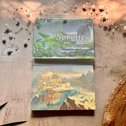 50 Sheets Four Seasons Scenic Notes Non Adhesive Retro Craft Paper