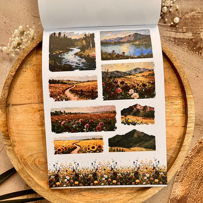 20 Sheets Western Fashion Sticker Book for Scrapbooking