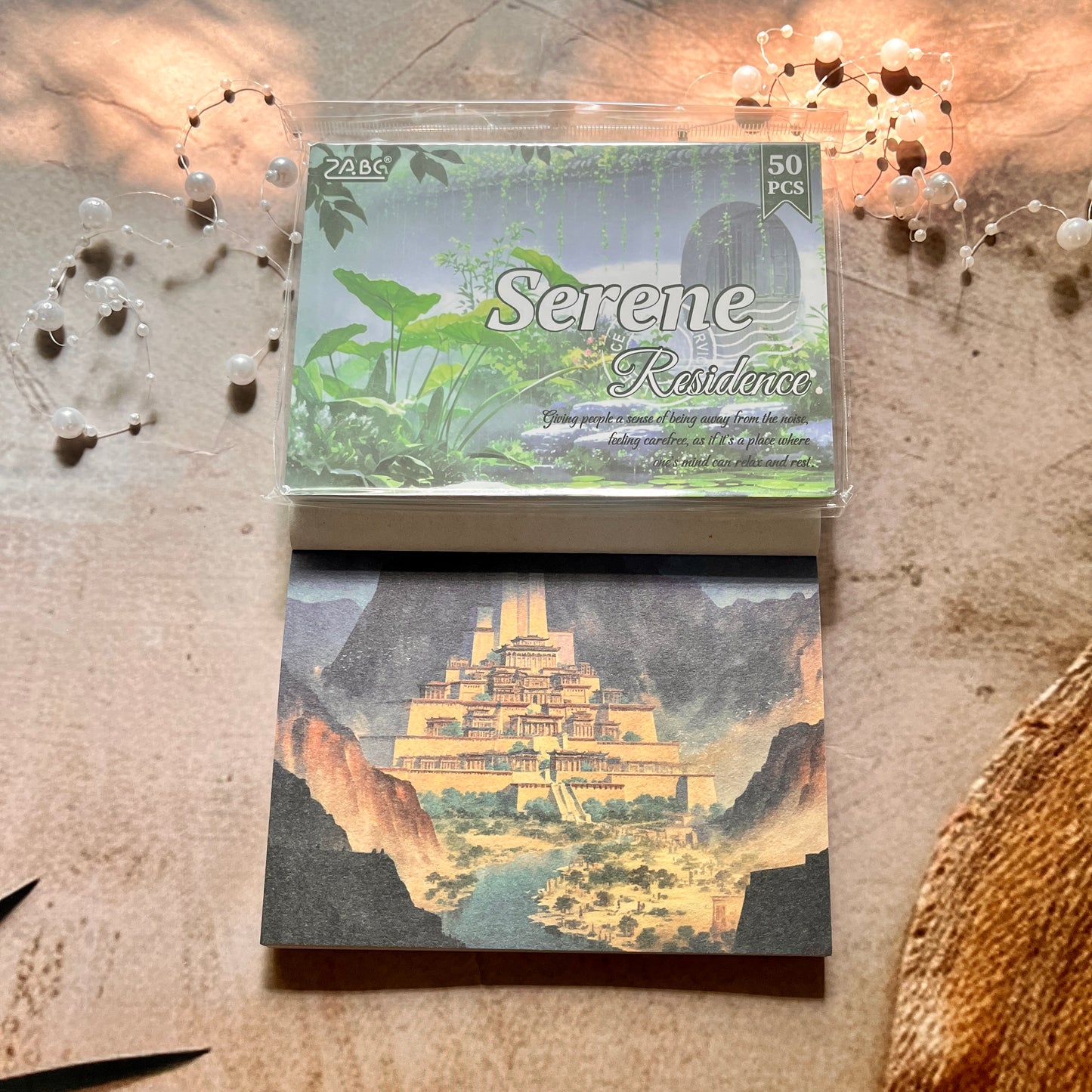 50 Sheets Four Seasons Scenic Notes Non Adhesive Retro Craft Paper