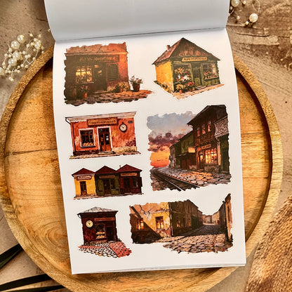20 Sheets Western Fashion Sticker Book for Scrapbooking