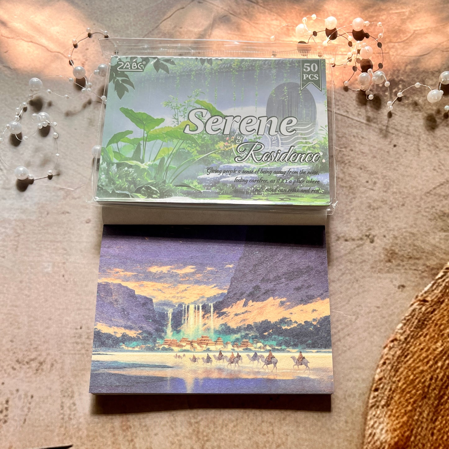 50 Sheets Four Seasons Scenic Notes Non Adhesive Retro Craft Paper