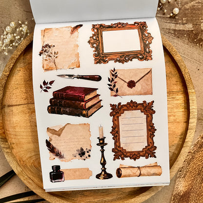 20 Sheets Western Fashion Sticker Book for Scrapbooking
