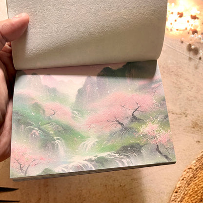 50 Sheets Four Seasons Scenic Notes Non Adhesive Retro Craft Paper