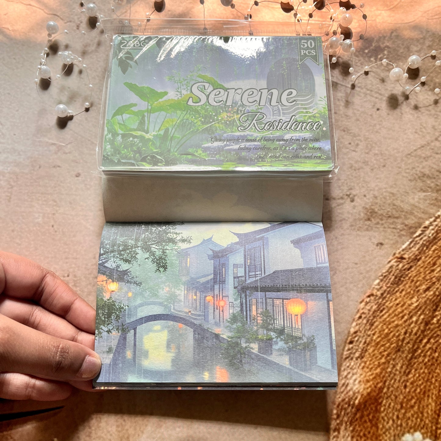 50 Sheets Four Seasons Scenic Notes Non Adhesive Retro Craft Paper