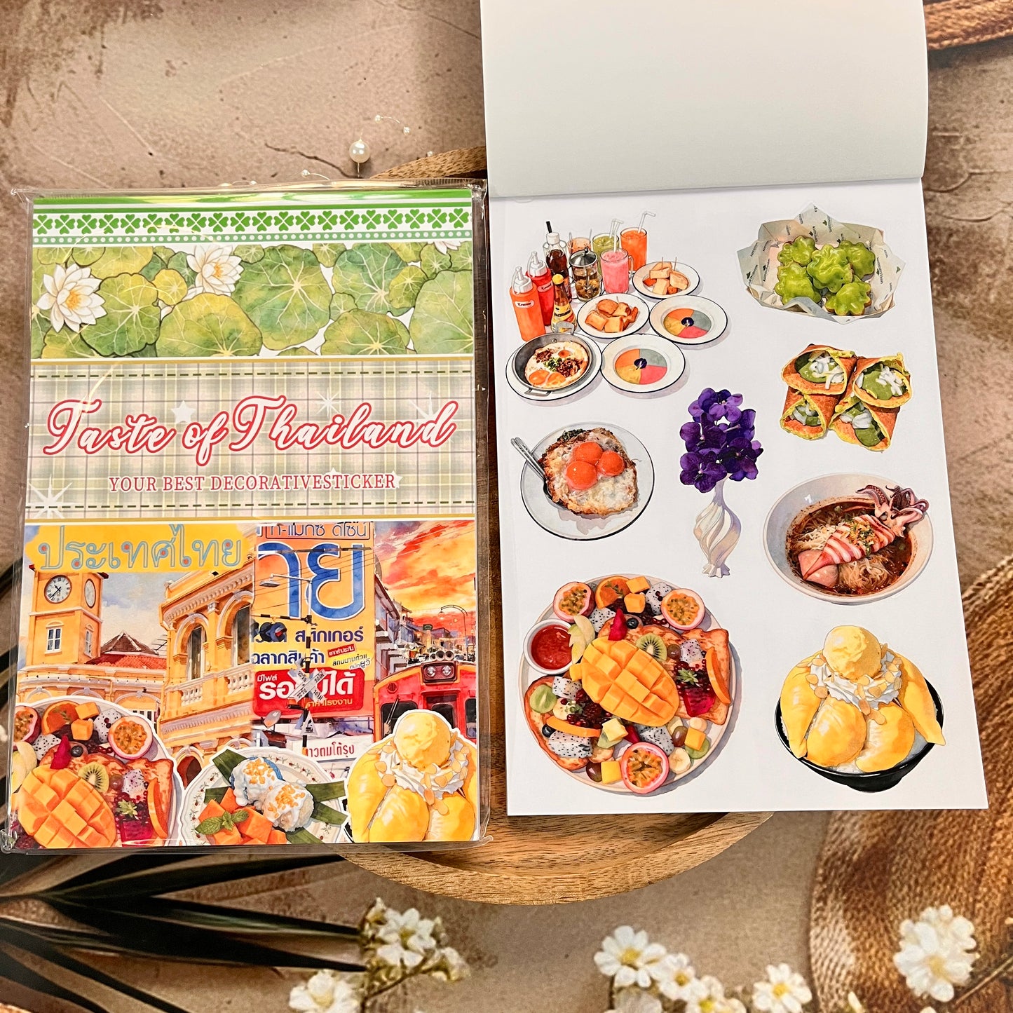 20 Sheets Taste of Thailand Sticker Book for Scrapbooking