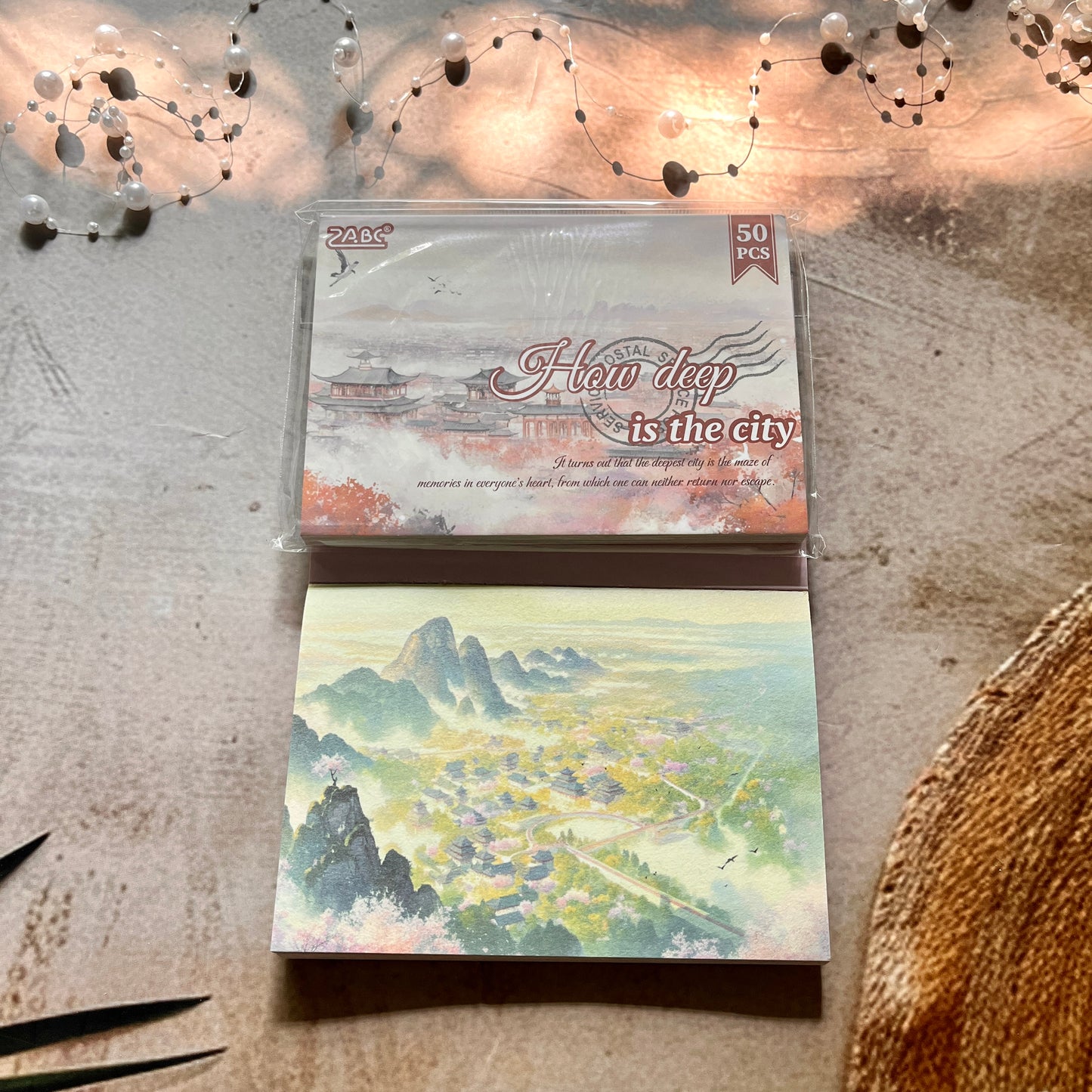 50 Sheets Four Seasons Scenic Notes Non Adhesive Retro Craft Paper