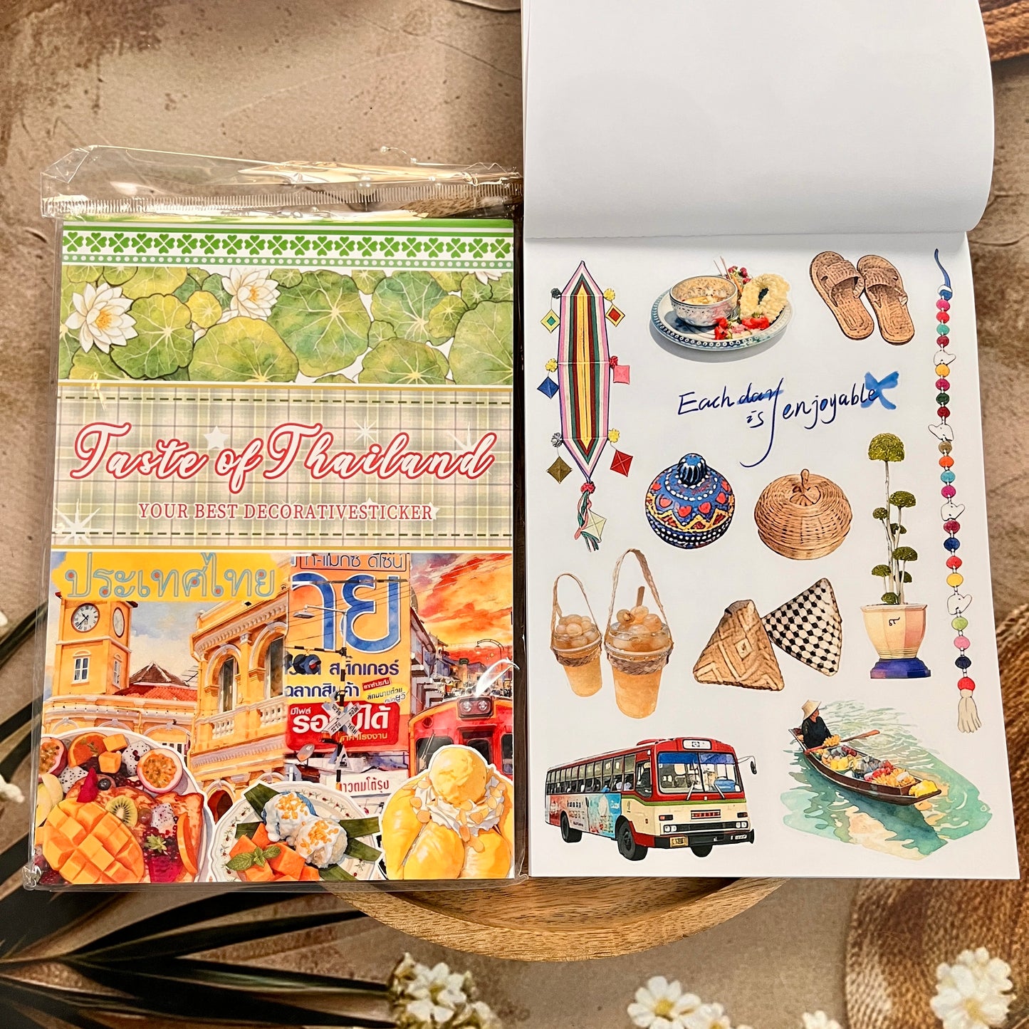 20 Sheets Taste of Thailand Sticker Book for Scrapbooking