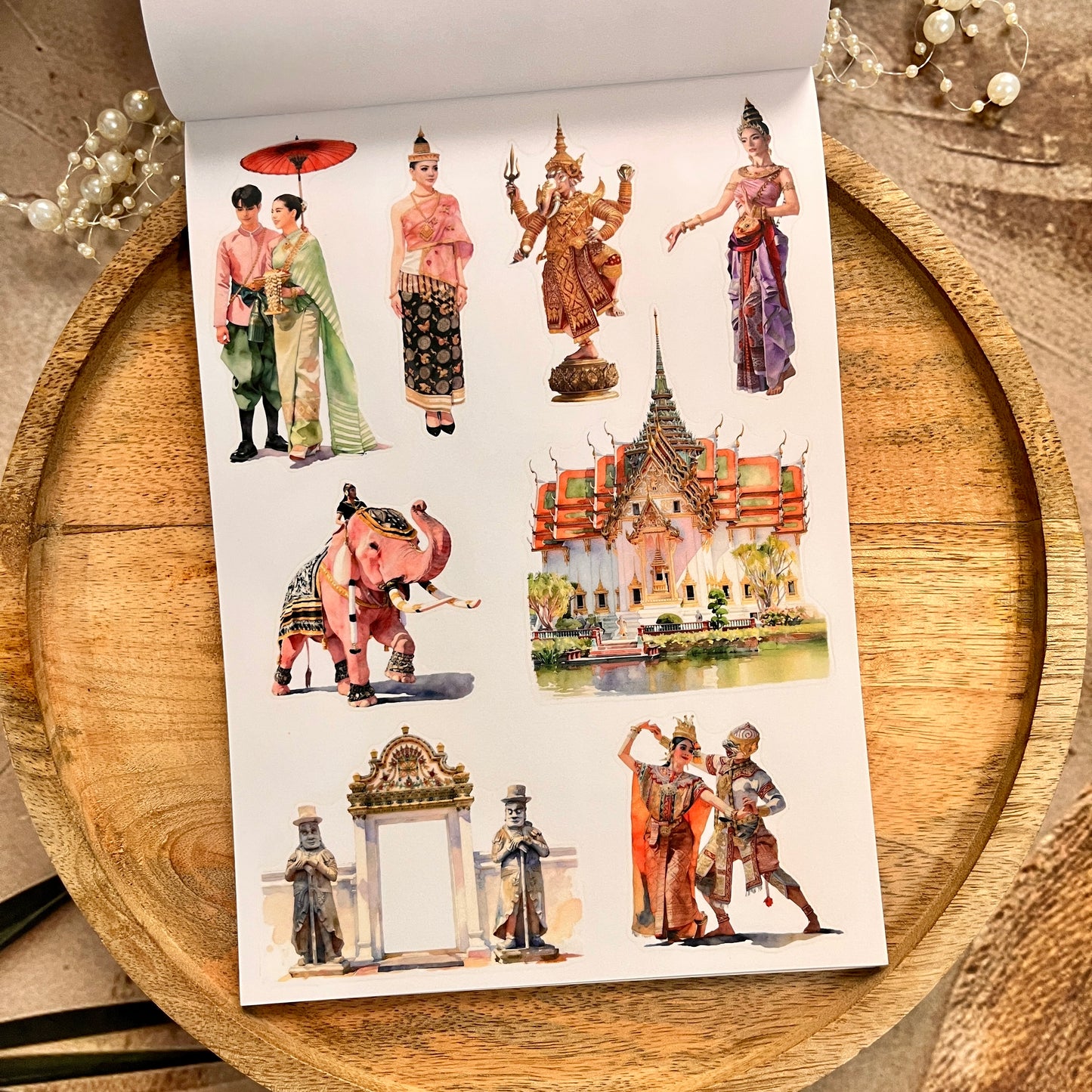 20 Sheets Taste of Thailand Sticker Book for Scrapbooking