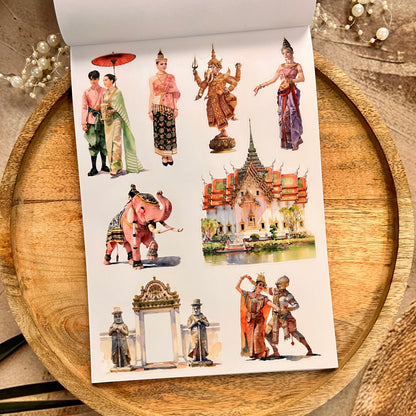 20 Sheets Taste of Thailand Sticker Book for Scrapbooking