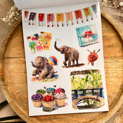 20 Sheets Taste of Thailand Sticker Book for Scrapbooking