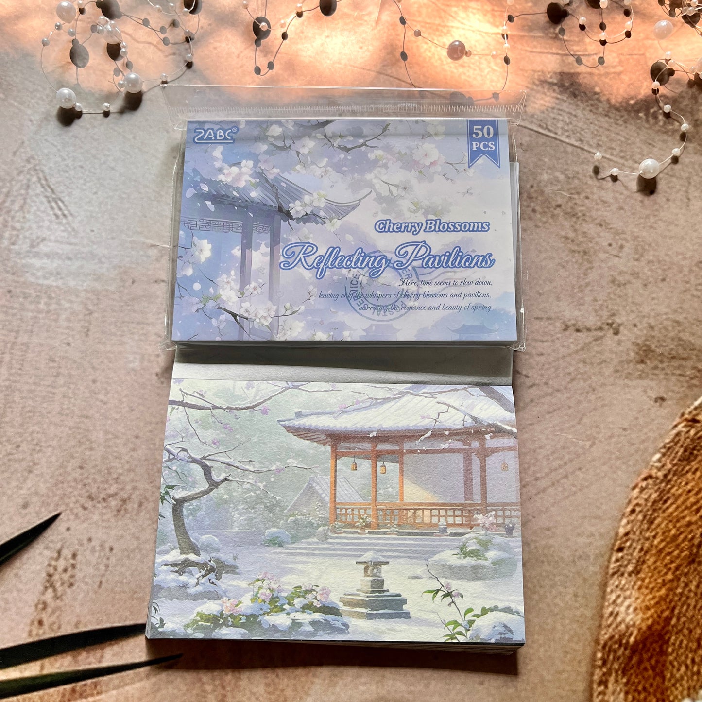 50 Sheets Four Seasons Scenic Notes Non Adhesive Retro Craft Paper