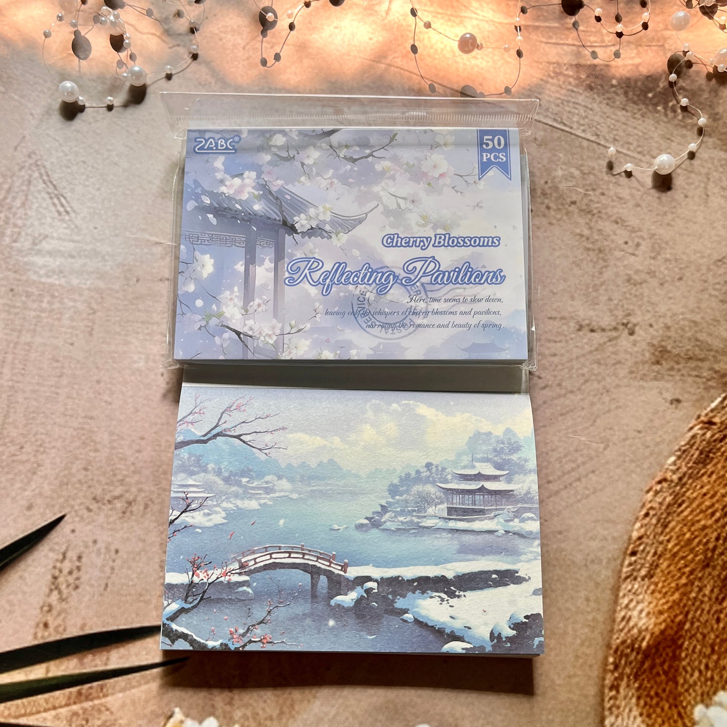 50 Sheets Four Seasons Scenic Notes Non Adhesive Retro Craft Paper