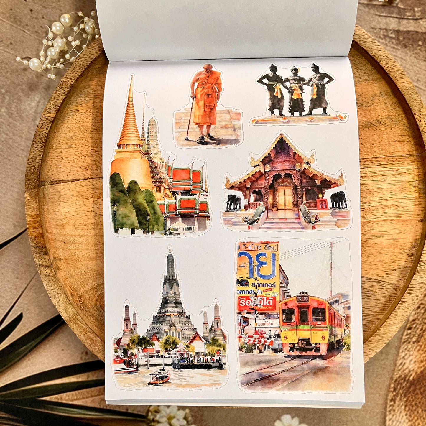 20 Sheets Taste of Thailand Sticker Book for Scrapbooking