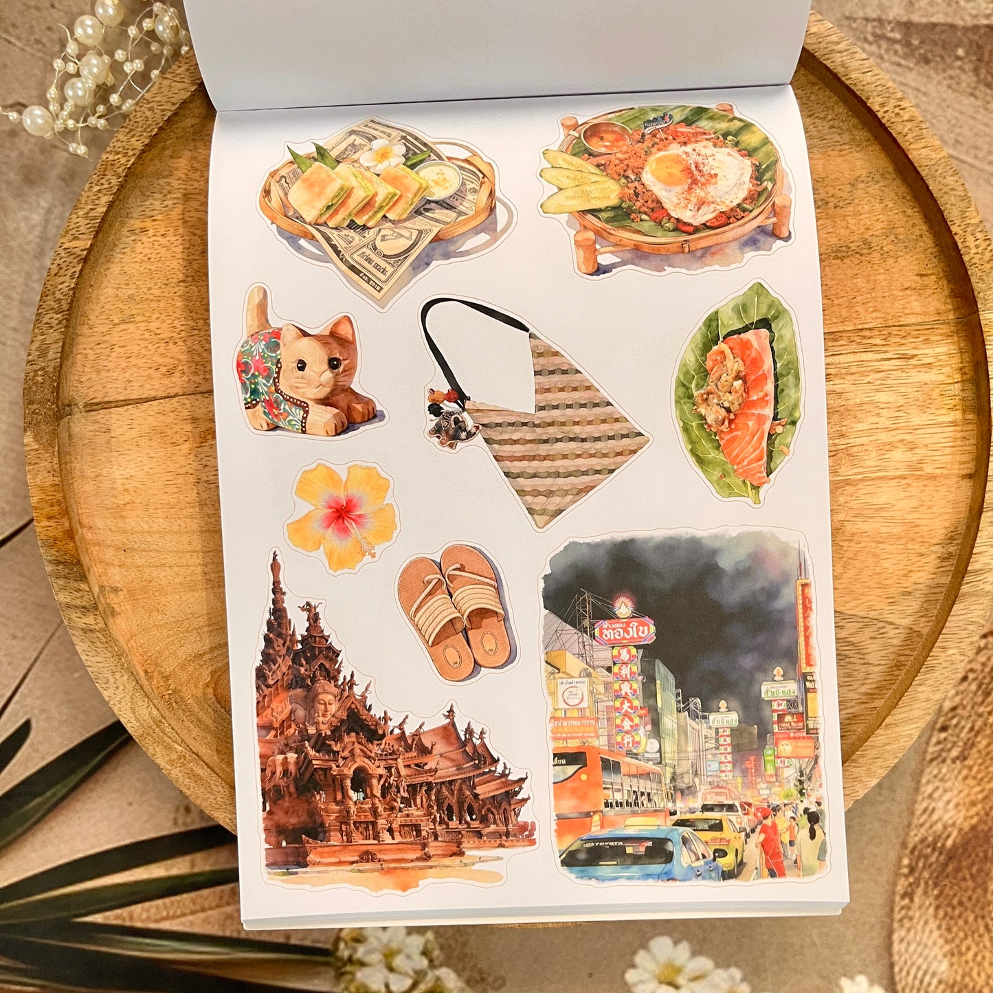 20 Sheets Taste of Thailand Sticker Book for Scrapbooking