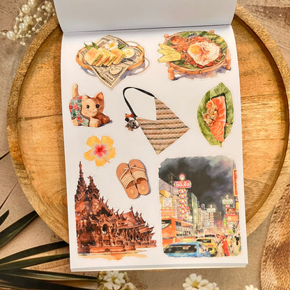 20 Sheets Taste of Thailand Sticker Book for Scrapbooking