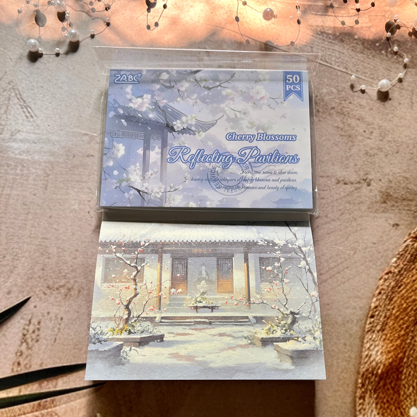 50 Sheets Four Seasons Scenic Notes Non Adhesive Retro Craft Paper