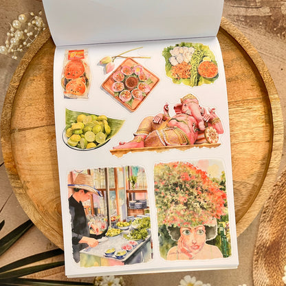 20 Sheets Taste of Thailand Sticker Book for Scrapbooking