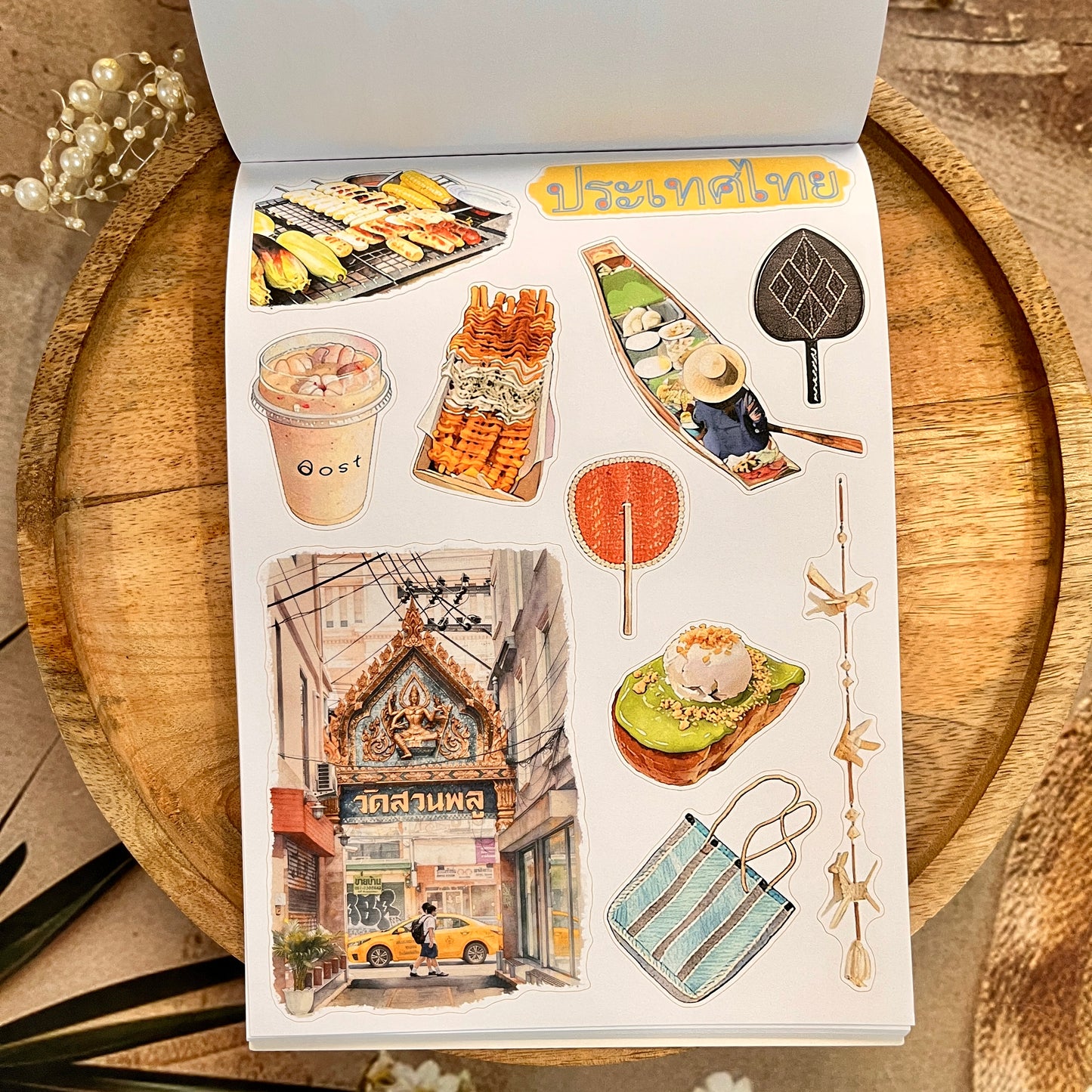 20 Sheets Taste of Thailand Sticker Book for Scrapbooking