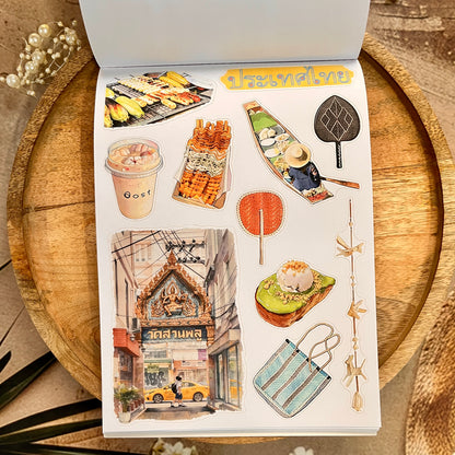 20 Sheets Taste of Thailand Sticker Book for Scrapbooking