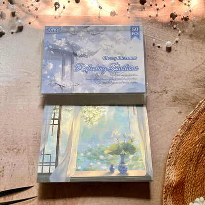 50 Sheets Four Seasons Scenic Notes Non Adhesive Retro Craft Paper