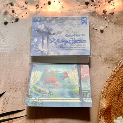 50 Sheets Four Seasons Scenic Notes Non Adhesive Retro Craft Paper