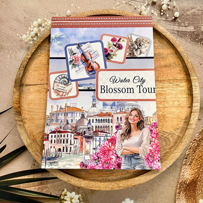 20 Sheets Water City Blossom Tour Sticker Book for Scrapbooking
