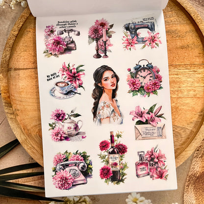 20 Sheets Water City Blossom Tour Sticker Book for Scrapbooking