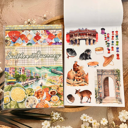 20 Sheets Southeast Journey landscape Sticker Book for Scrapbooking