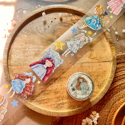 Ding Ding Girl Seahorse Forest Series Original cartoon character Sample Matte Pet Tape