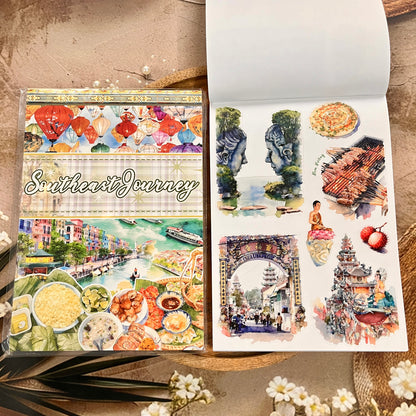 20 Sheets Southeast Journey landscape Sticker Book for Scrapbooking