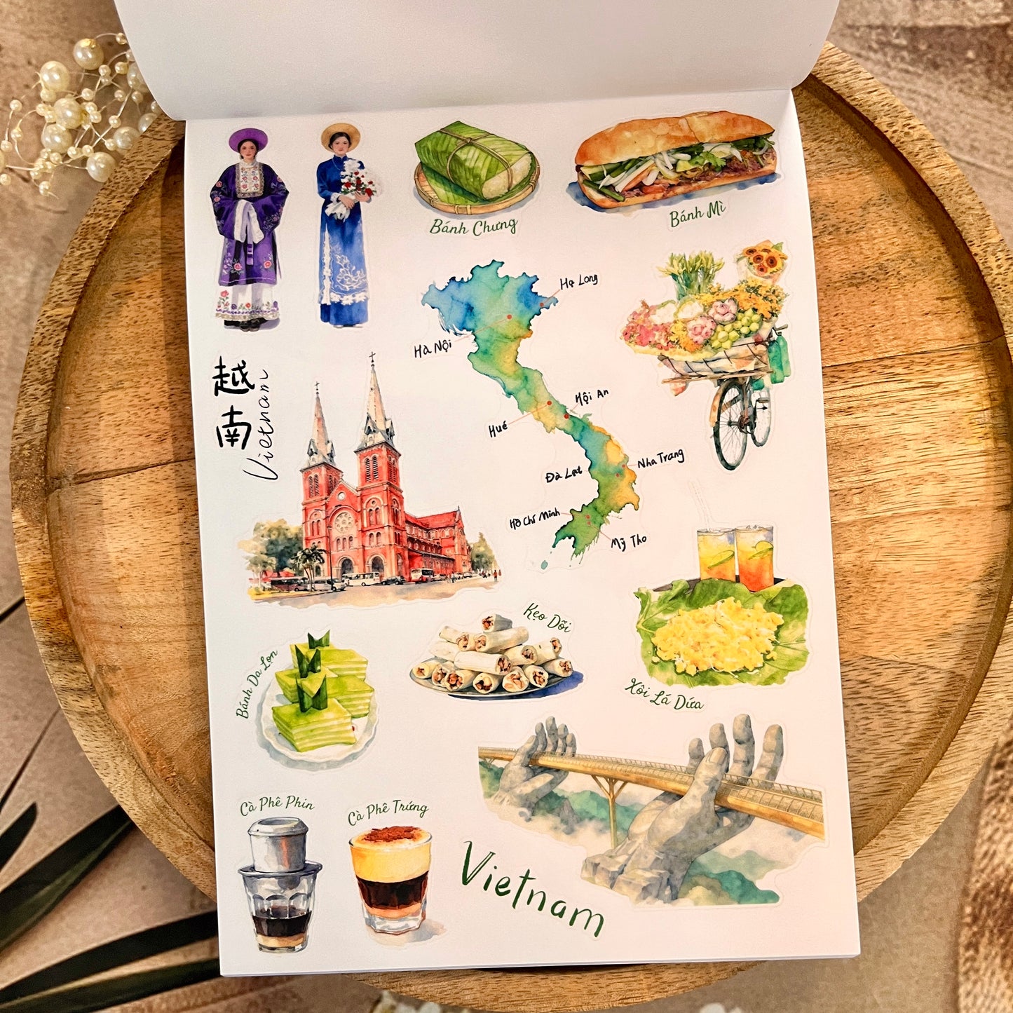 20 Sheets Southeast Journey landscape Sticker Book for Scrapbooking