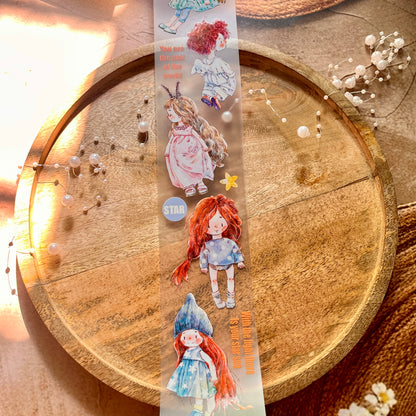 Ding Ding Girl Seahorse Forest Series Original cartoon character Sample Matte Pet Tape