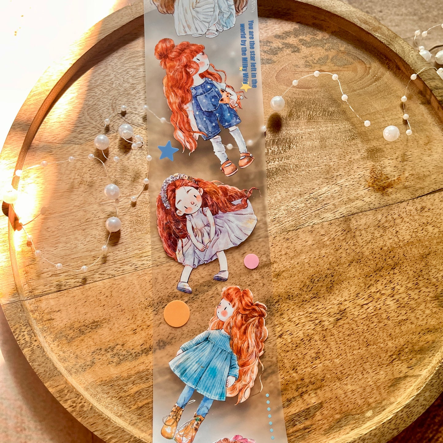 Ding Ding Girl Seahorse Forest Series Original cartoon character Sample Matte Pet Tape