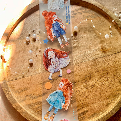 Ding Ding Girl Seahorse Forest Series Original cartoon character Sample Matte Pet Tape