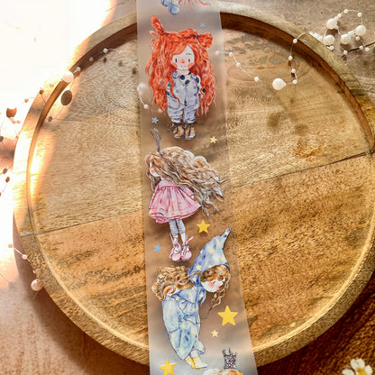 Ding Ding Girl Seahorse Forest Series Original cartoon character Sample Matte Pet Tape
