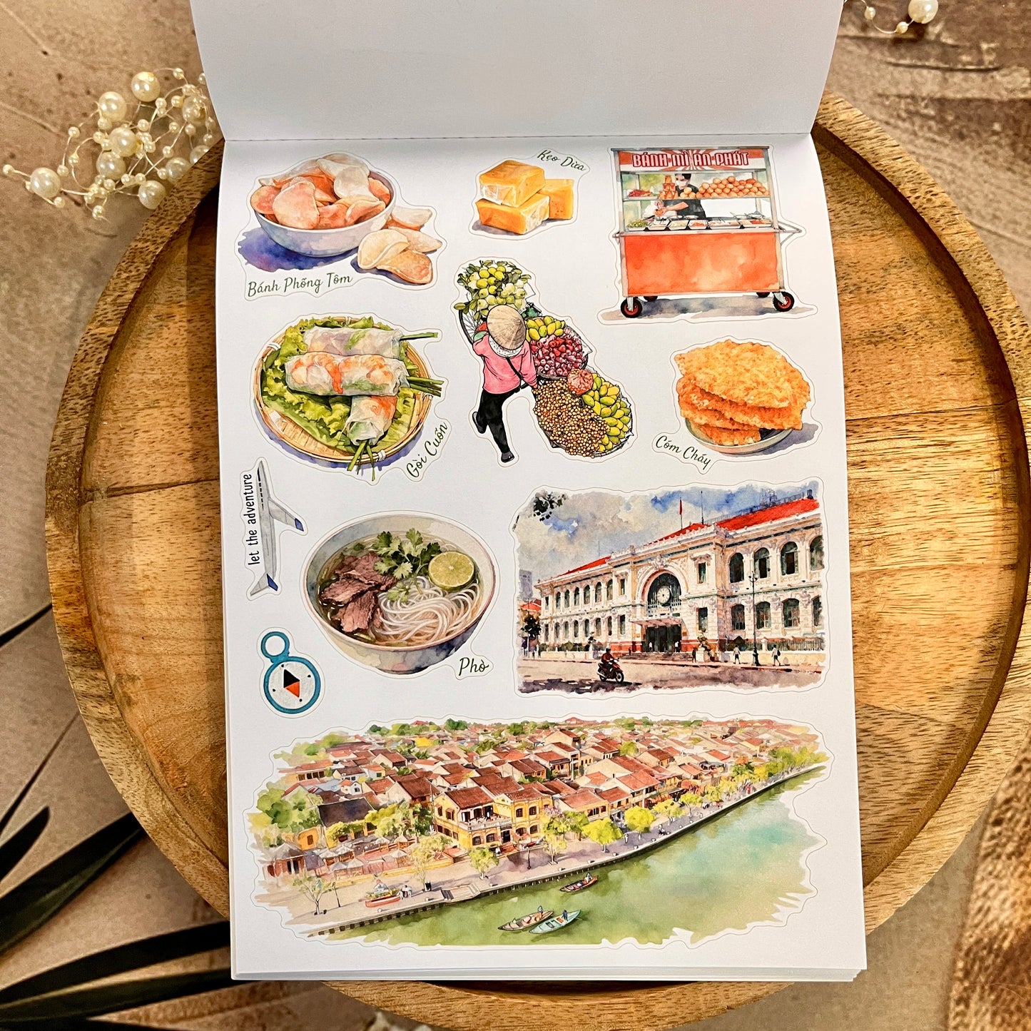 20 Sheets Southeast Journey landscape Sticker Book for Scrapbooking