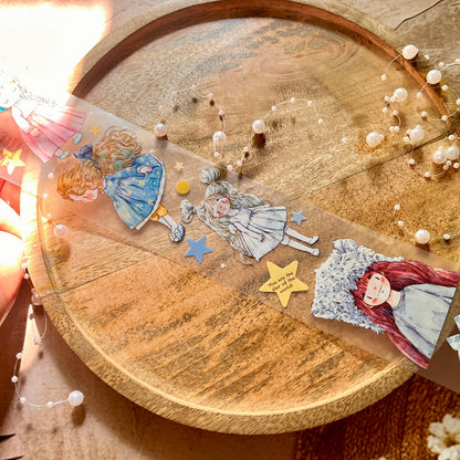 Ding Ding Girl Seahorse Forest Series Original cartoon character Sample Matte Pet Tape