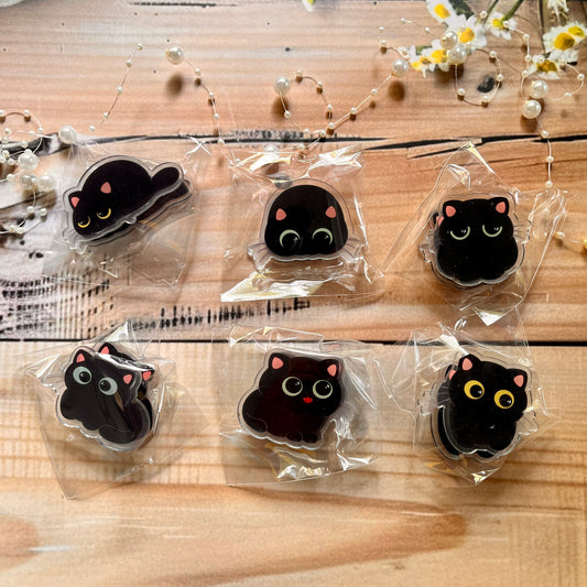 1Pc black cat cute cartoon acrylic PP clip