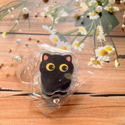 1Pc black cat cute cartoon acrylic PP clip